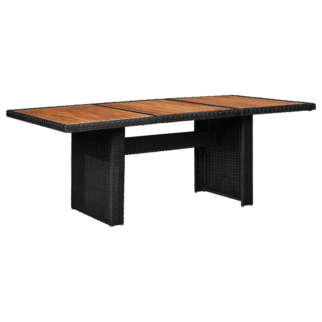 Tuintafel 200x100x74 cm poly rattan zwart is nu te koop bij PeponiXL, paradijselijk wonen!