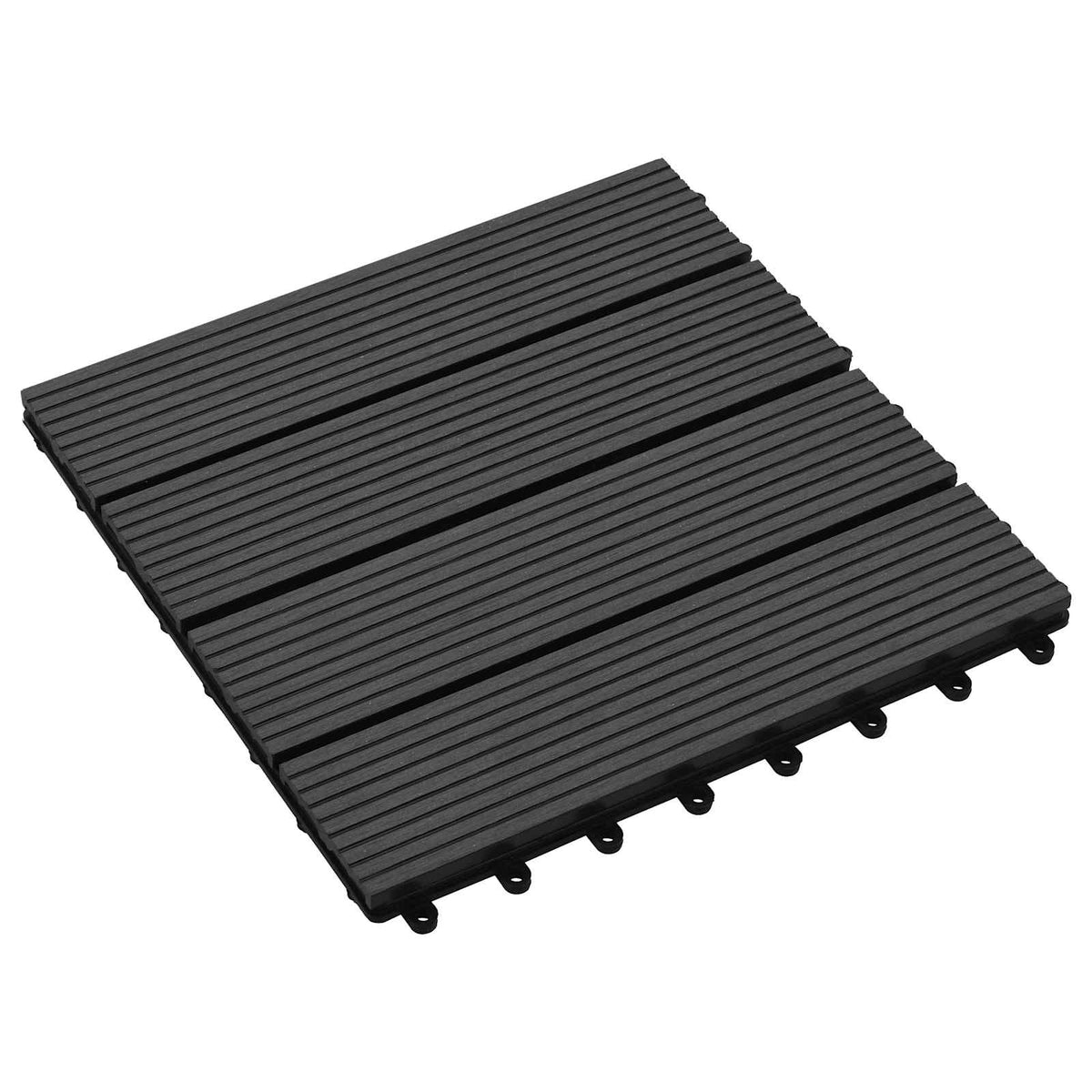 Terras Tegel 11 pcs Zwart 30 x 30 cm WPC is nu te koop bij PeponiXL, paradijselijk wonen!