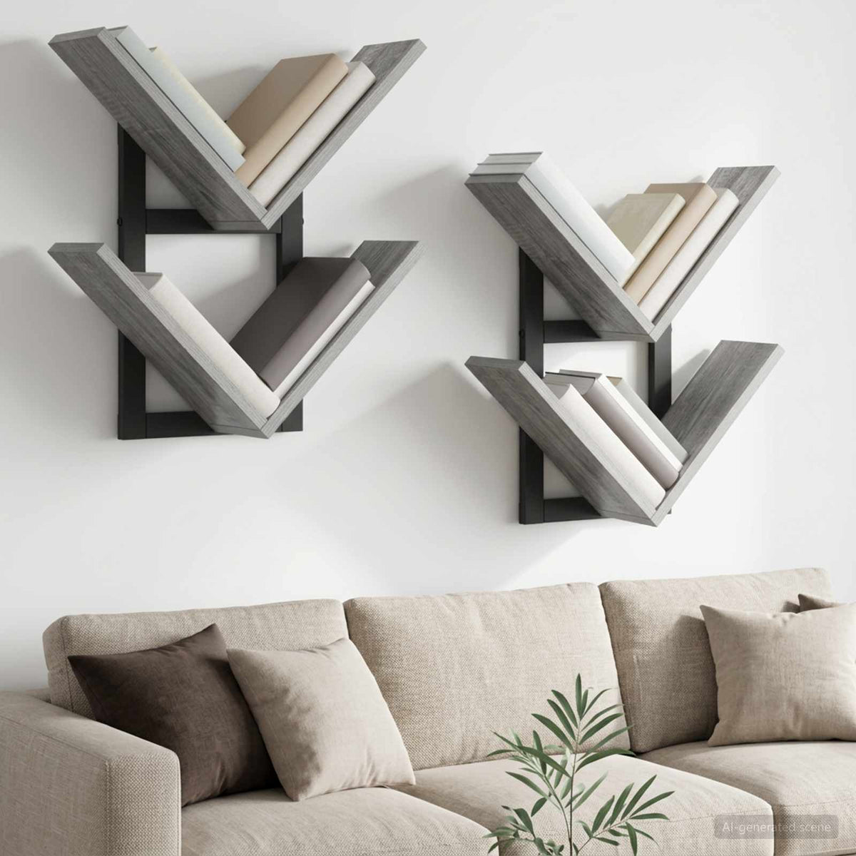 Wand Vlonderschap 2 pcs Grijs Sonoma 43 x 15 x 47 cm is nu te koop bij PeponiXL, paradijselijk wonen!