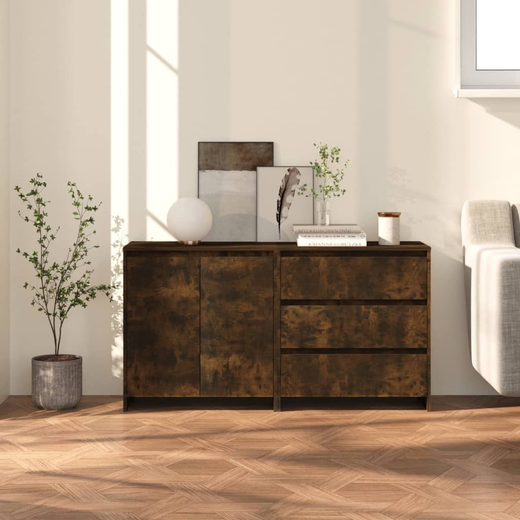 2 st Dressoirs bewerkt hout gerookt eikenkleurig is nu te koop bij PeponiXL, paradijselijk wonen!