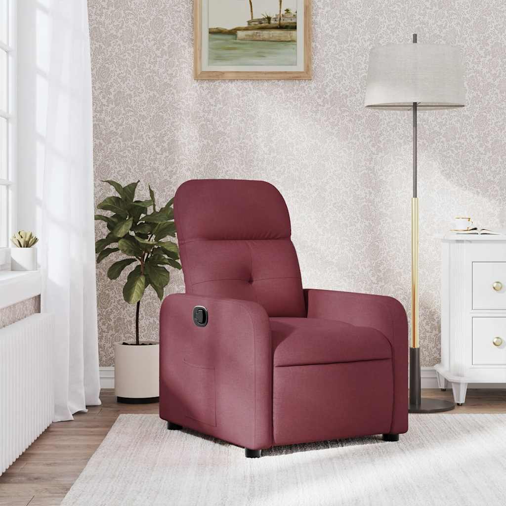Fauteuil verstelbaar stof wijnrood is nu te koop bij PeponiXL, paradijselijk wonen!