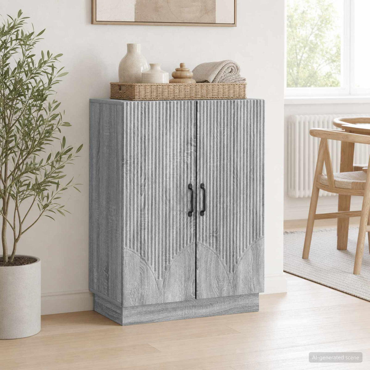 Dressoir Grijs sonoma 66 x 34,5 x 87 cm Bewerkt hout is nu te koop bij PeponiXL, paradijselijk wonen!