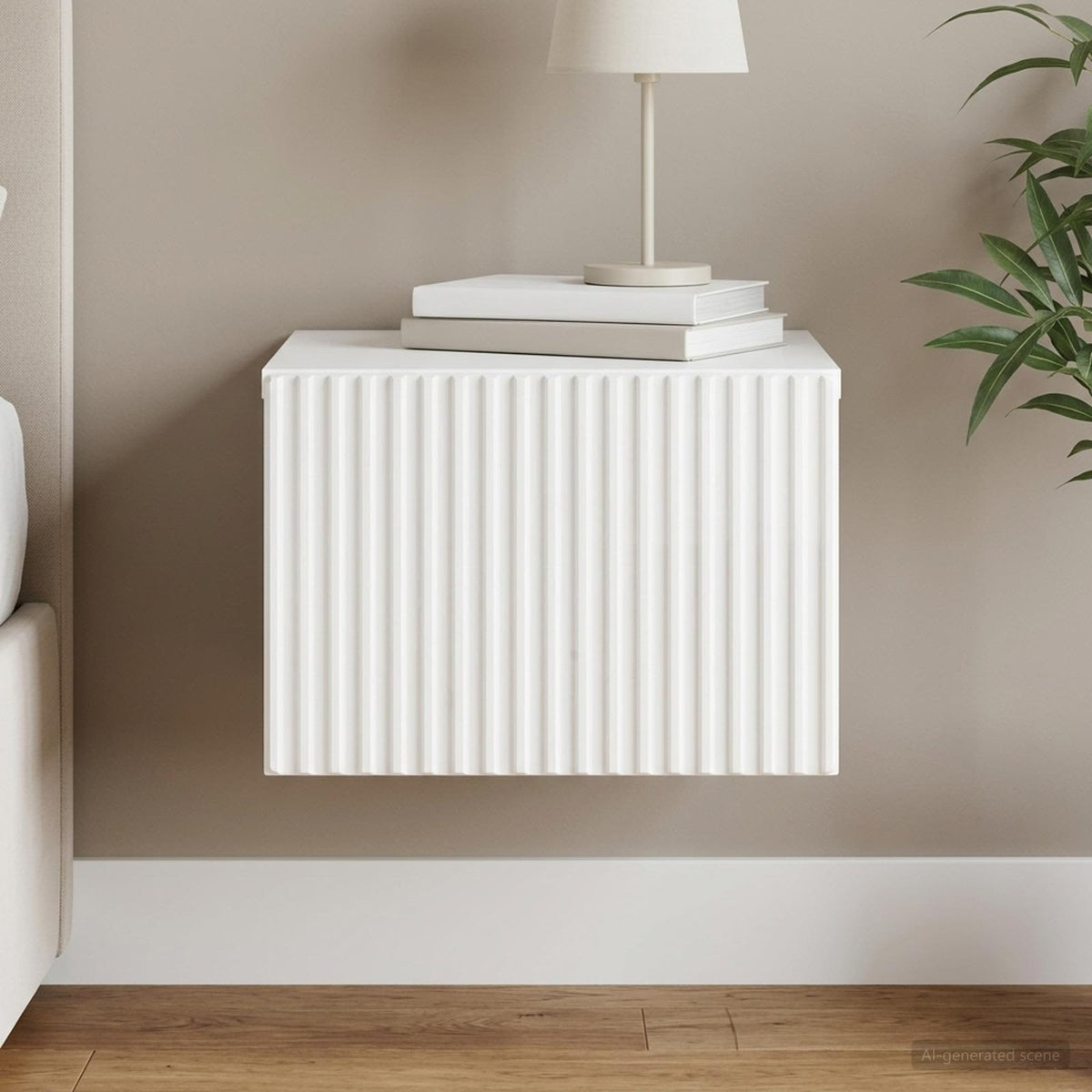 Wandbeugel Bedkast Hoogglans Wit 33 x 34,5 x 20 cm Bewerkt hout is nu te koop bij PeponiXL, paradijselijk wonen!