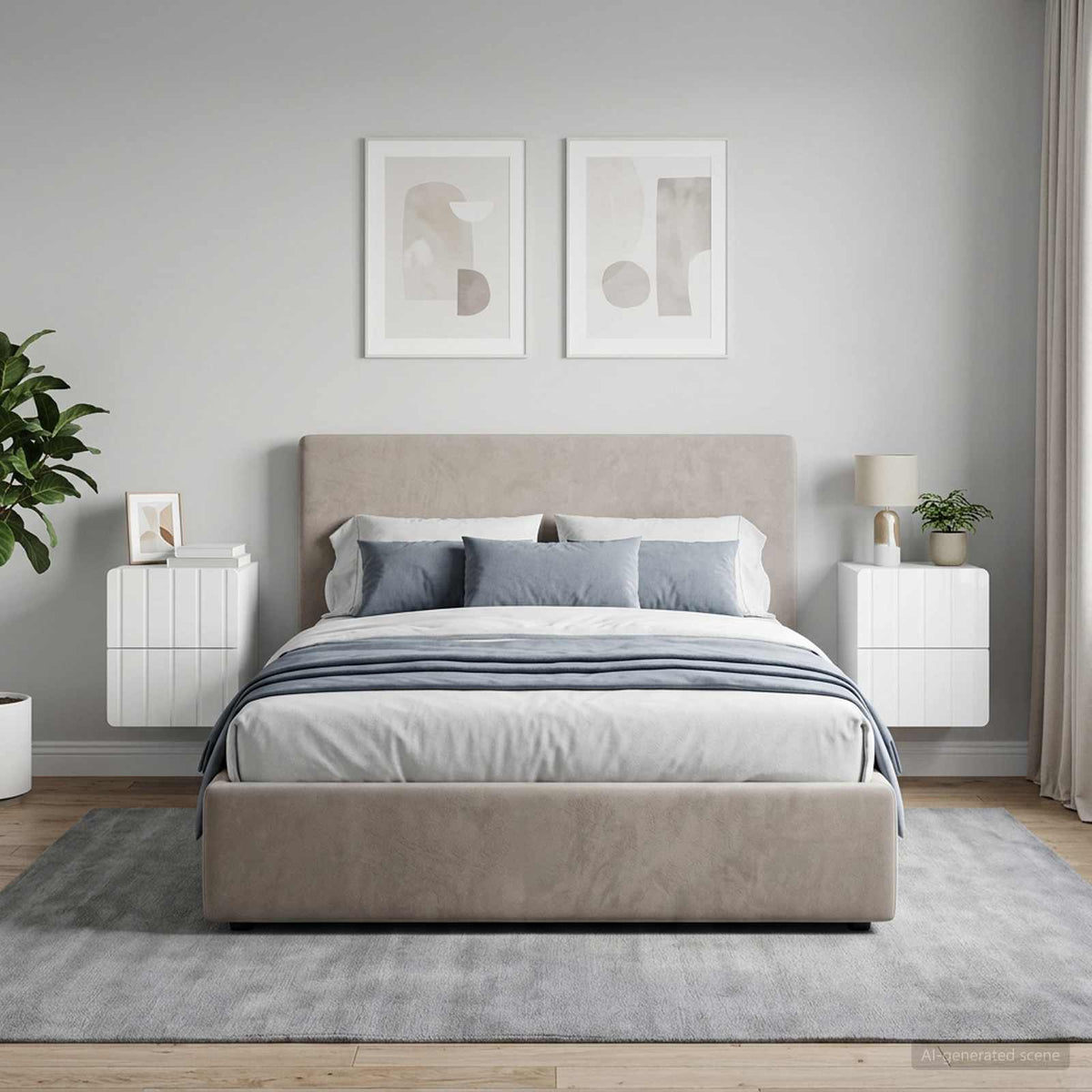Wandbeugel Bedkast 2 pcs Hoogglans Wit 33 x 34,5 x 43 cm is nu te koop bij PeponiXL, paradijselijk wonen!
