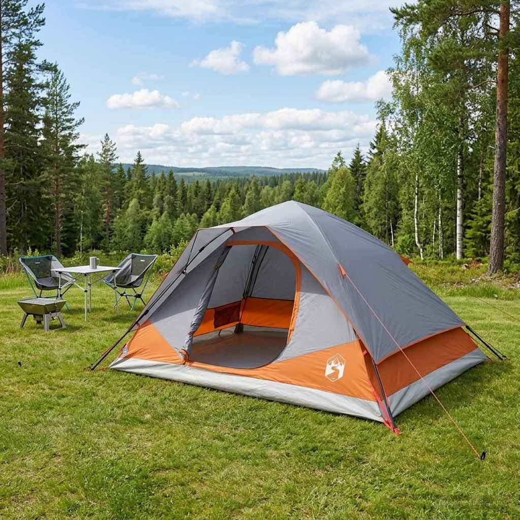 Directe Tent met dak Grijs en Oranje 305 x 215 x 140 cm is nu te koop bij PeponiXL, paradijselijk wonen!