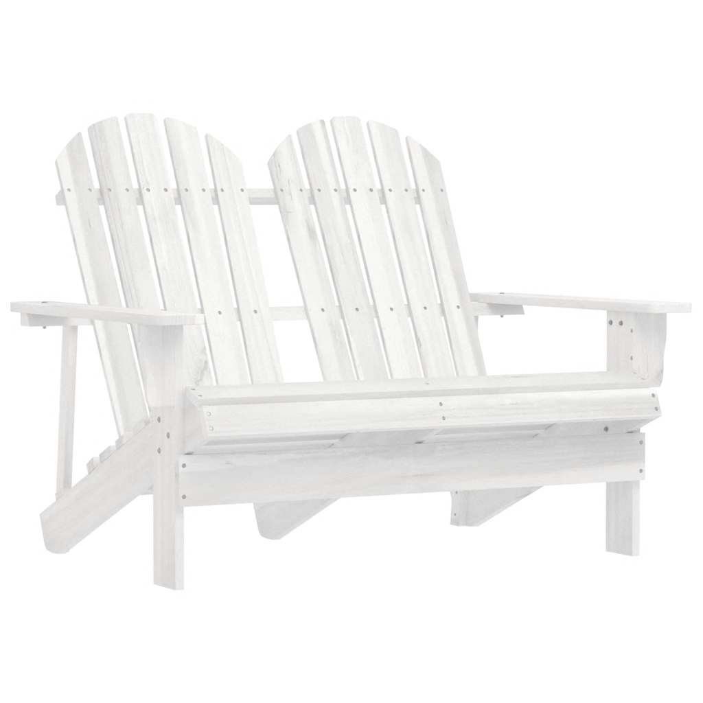 Tuinstoel 2-zits Adirondack massief vurenhout wit is nu te koop bij PeponiXL, paradijselijk wonen!