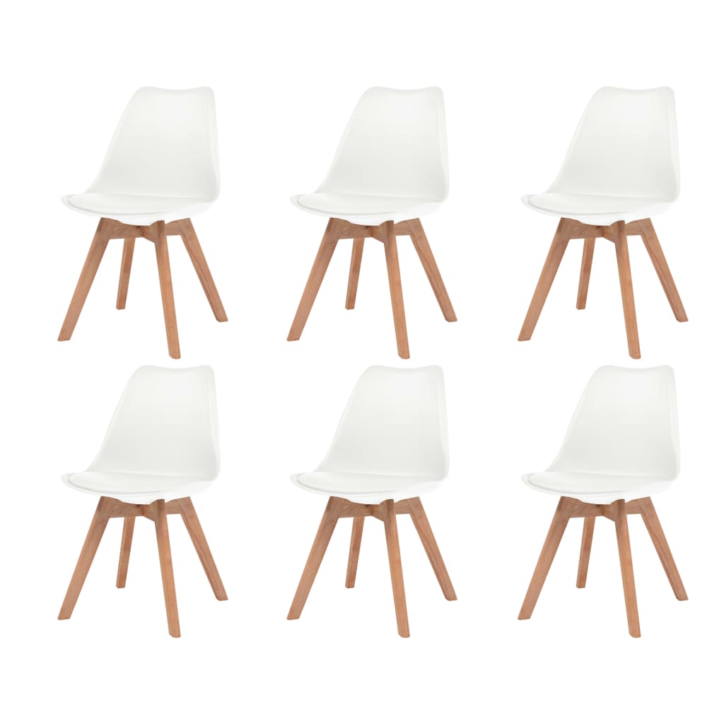 Eetkamerstoelen 6 st kunststof wit is nu te koop bij PeponiXL, paradijselijk wonen!