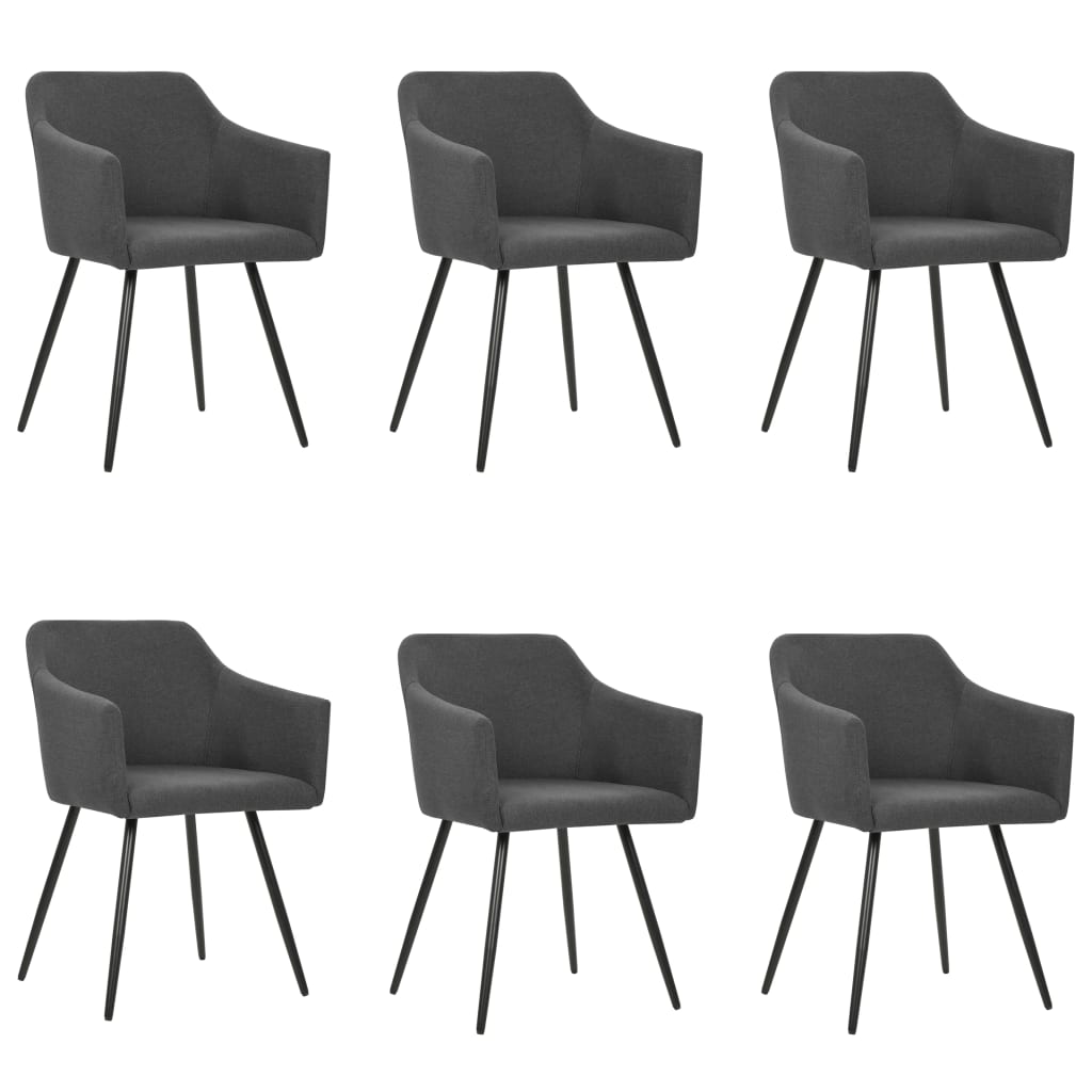 Eetkamerstoelen 6 st stof donkergrijs is nu te koop bij PeponiXL, paradijselijk wonen!
