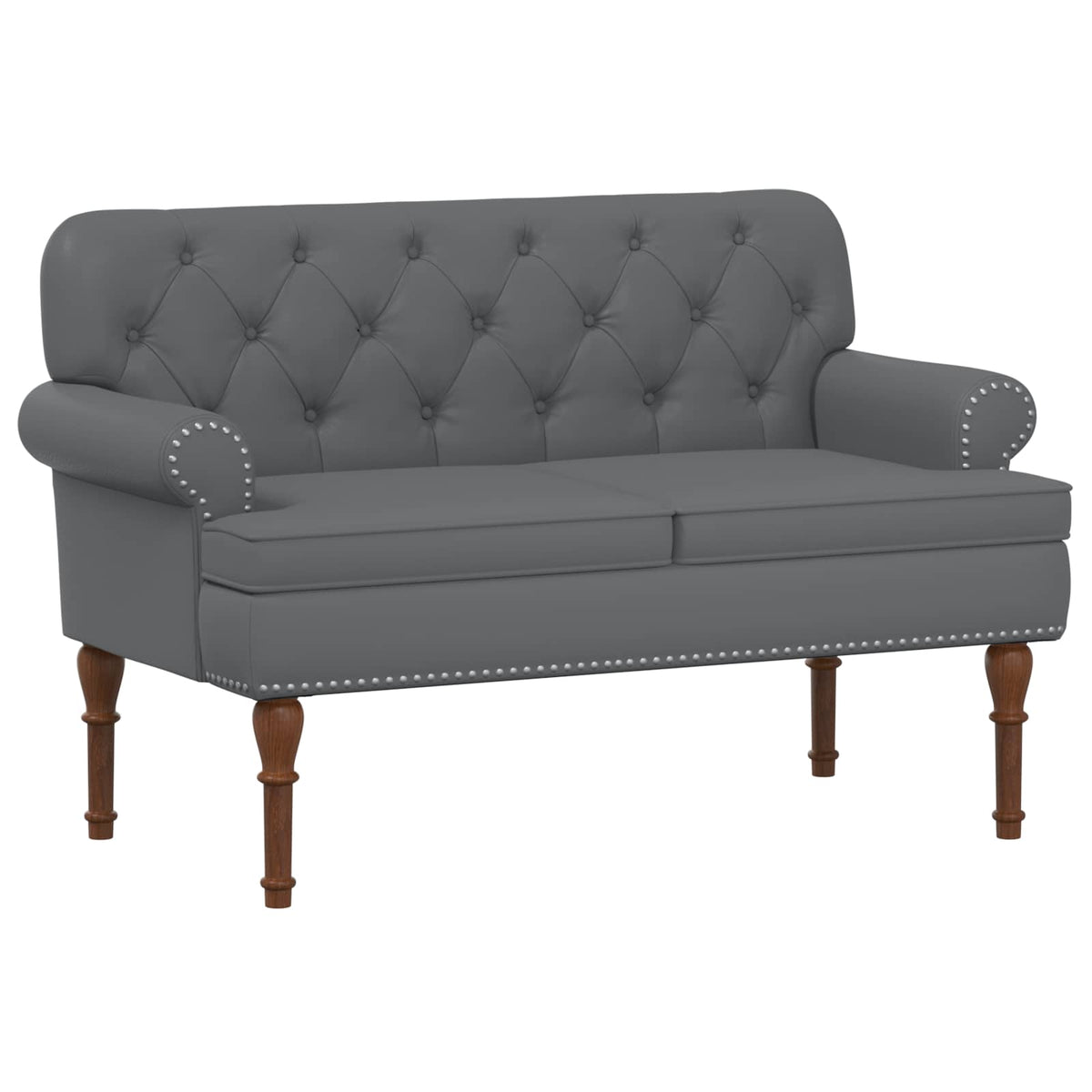 Loungebank met knopencomfort Grijs 120 x 65 x 77 cm Kunstleer is nu te koop bij PeponiXL, paradijselijk wonen!