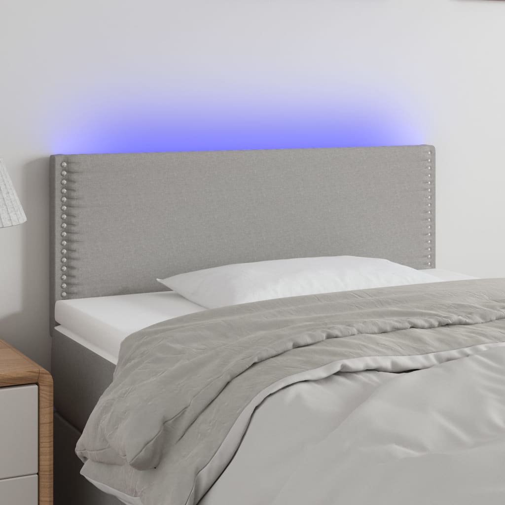 Hoofdbord LED 80x5x78/88 cm stof lichtgrijs is nu te koop bij PeponiXL, paradijselijk wonen!