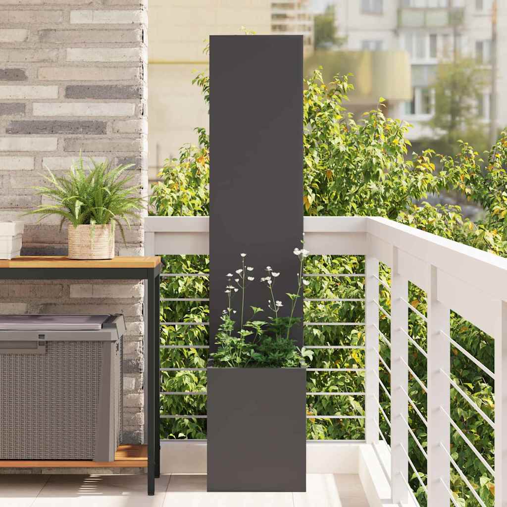 Tuin Privacy Screen Zwart 32 x 32 x 150 cm Koudgewalst staal is nu te koop bij PeponiXL, paradijselijk wonen!