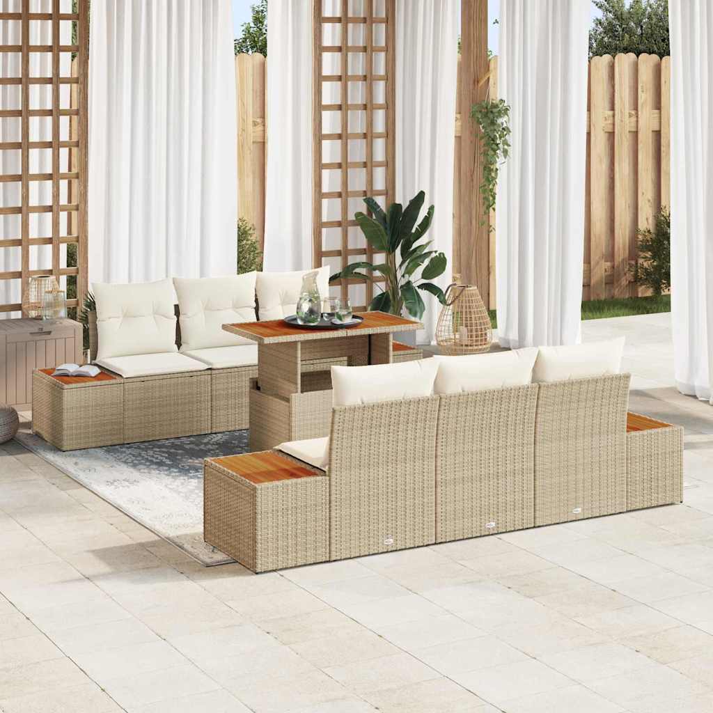 Tuinbankenset 7 st Beige en Crème is nu te koop bij PeponiXL, paradijselijk wonen!