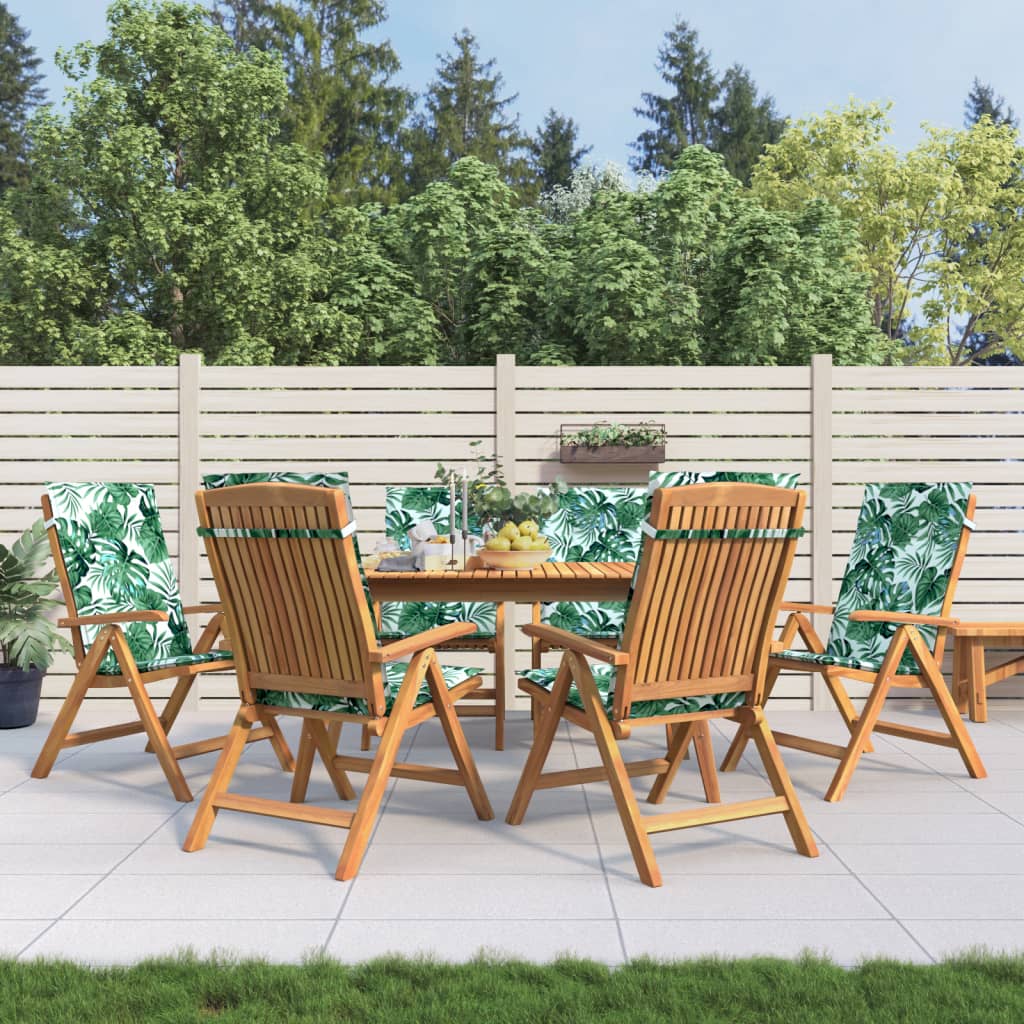 Tuinstoelen 6 st verstelbaar met kussens massief teakhout is nu te koop bij PeponiXL, paradijselijk wonen!