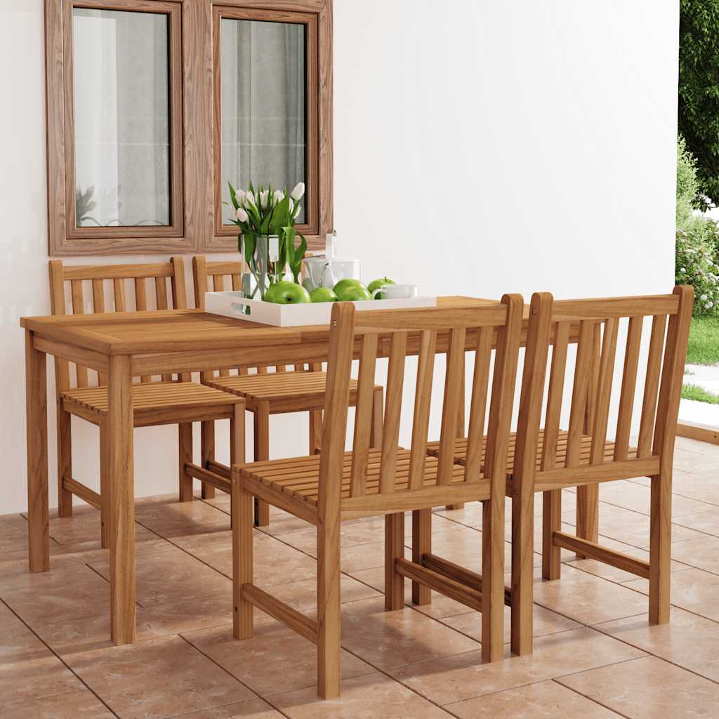 5-delige tuinset 160x80 cm massief teakhout is nu te koop bij PeponiXL, paradijselijk wonen!