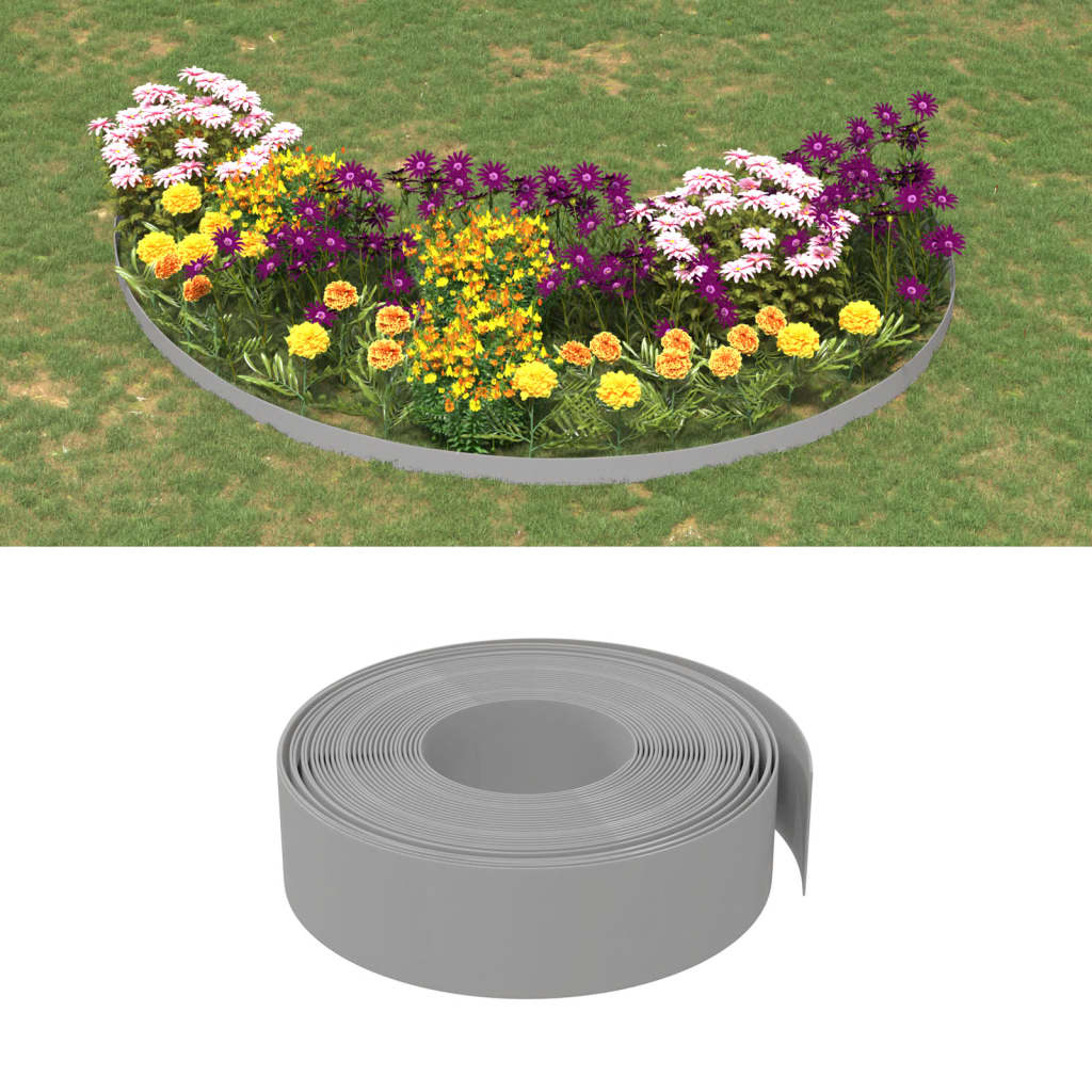Tuinranden 5 st 10 m 15 cm polyetheen grijs is nu te koop bij PeponiXL, paradijselijk wonen!