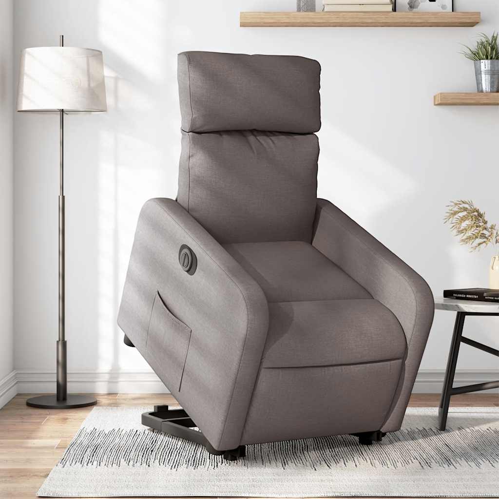 Sta-op-stoel elektrisch verstelbaar stof taupe is nu te koop bij PeponiXL, paradijselijk wonen!
