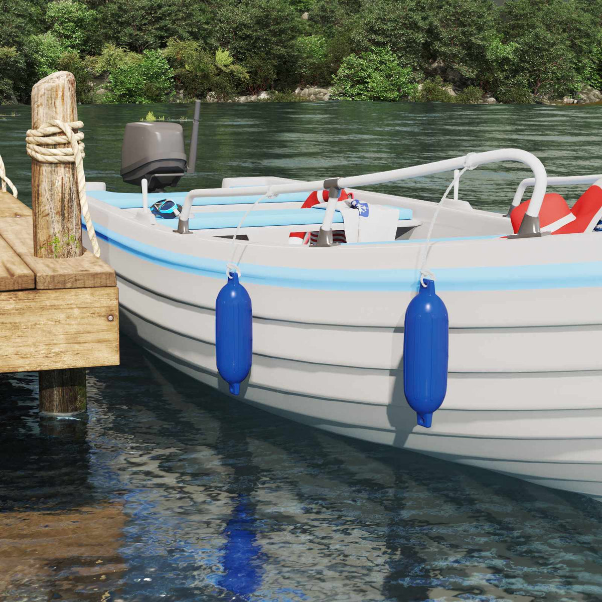 Boot fenders 2 st Ø 11 x 40 cm Blauw PVC is nu te koop bij PeponiXL, paradijselijk wonen!