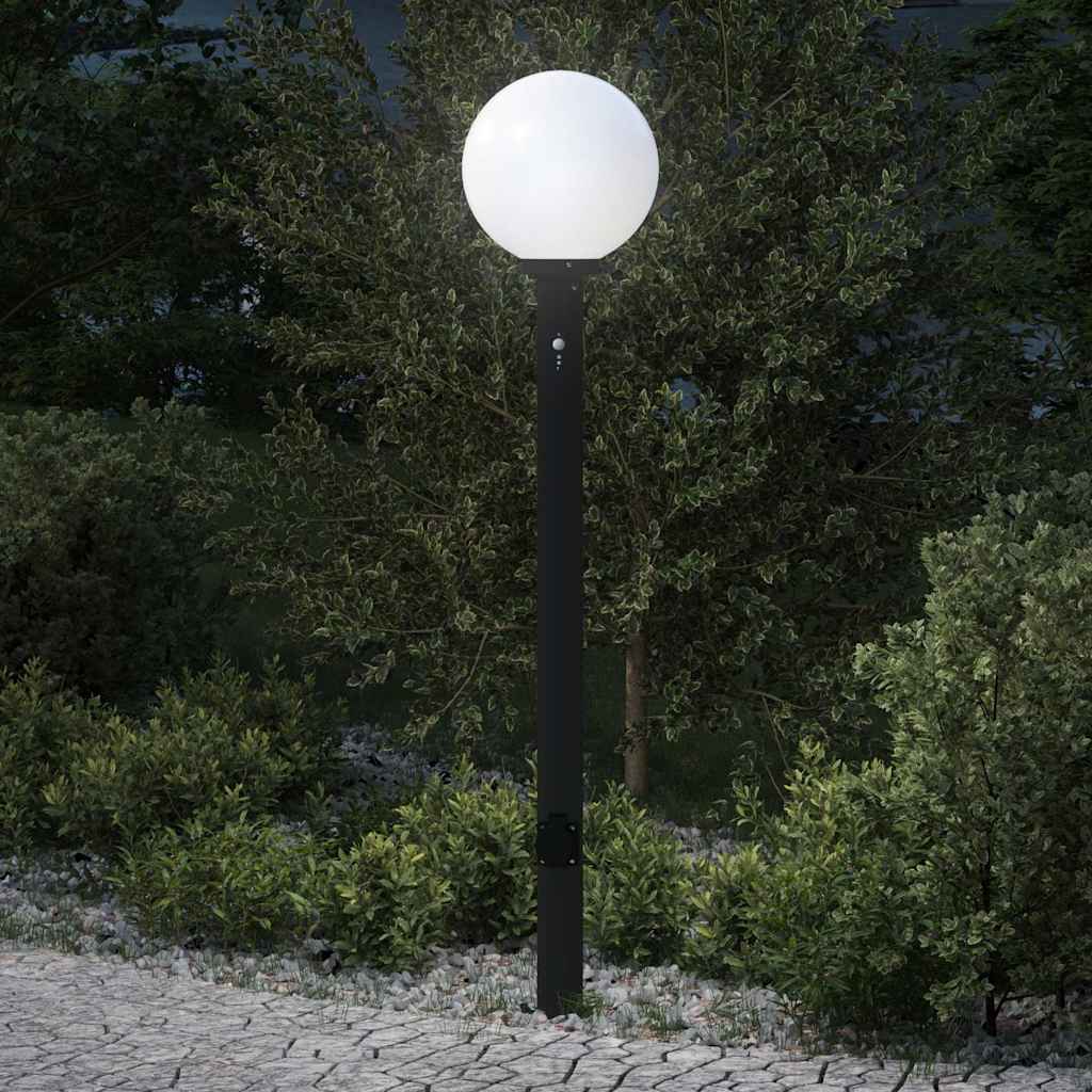 Bolderarmatuur met sensor en stopcontact 120 cm zwart IP44 is nu te koop bij PeponiXL, paradijselijk wonen!