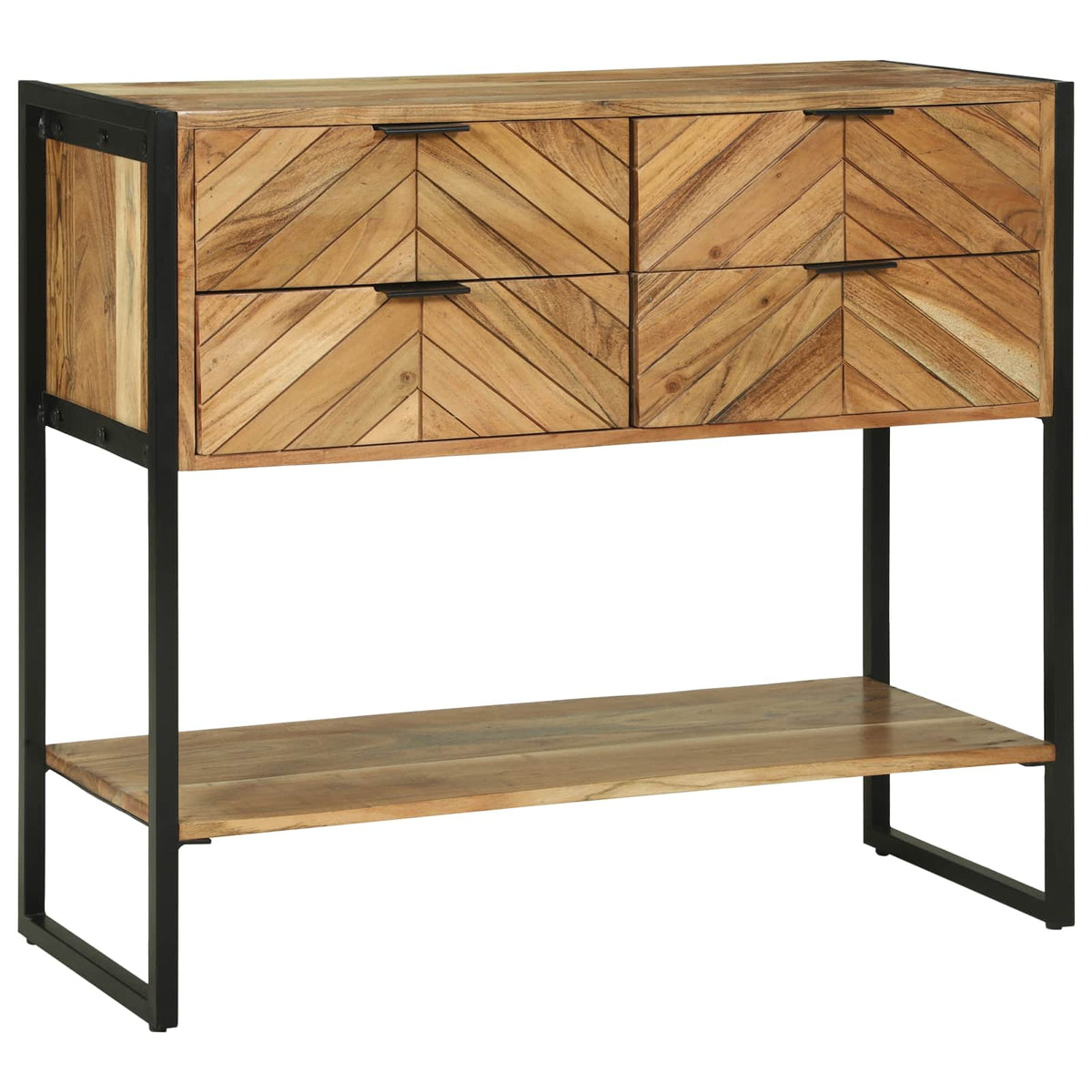 Wandtafel met lade Bruin 90 x 35 x 80 cm Massief Acaciahout is nu te koop bij PeponiXL, paradijselijk wonen!