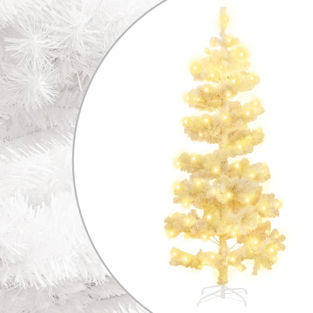 Kunstkerstboom met verlichting en standaard 150 cm PVC wit is nu te koop bij PeponiXL, paradijselijk wonen!