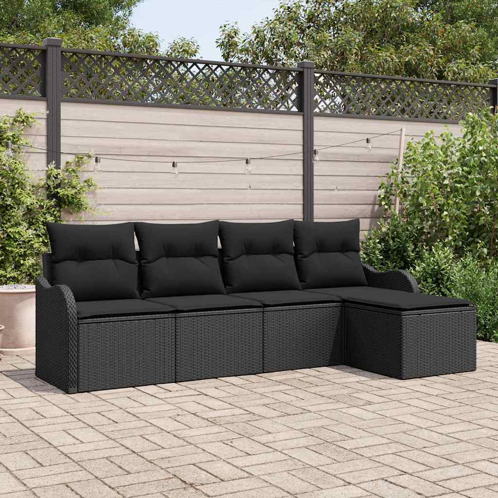 Tuin Sofa Set Zwart poly rattan is nu te koop bij PeponiXL, paradijselijk wonen!