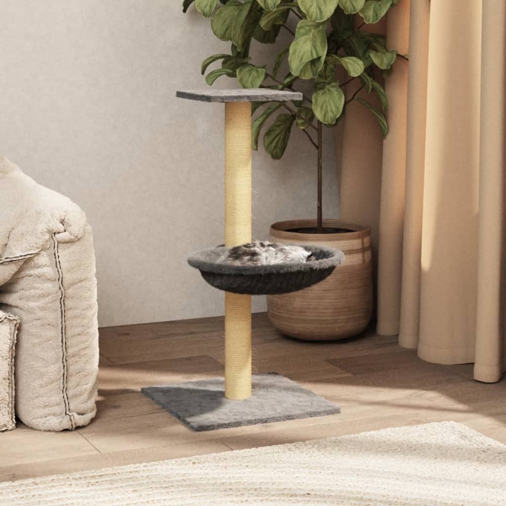 Kattenmeubel met sisal krabpaal 74 cm lichtgrijs is nu te koop bij PeponiXL, paradijselijk wonen!