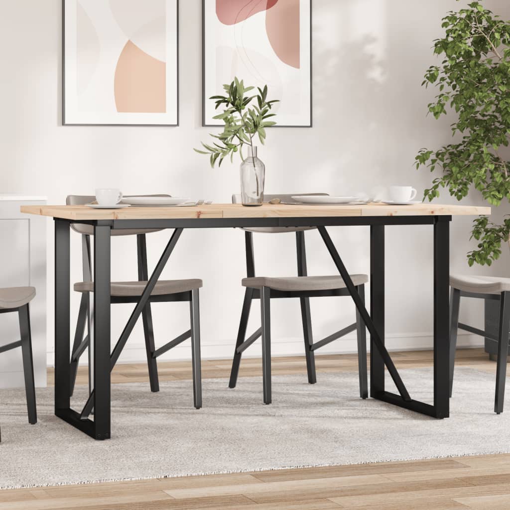 Eettafel O-frame 160x80x75,5 cm massief grenenhout en staal is nu te koop bij PeponiXL, paradijselijk wonen!
