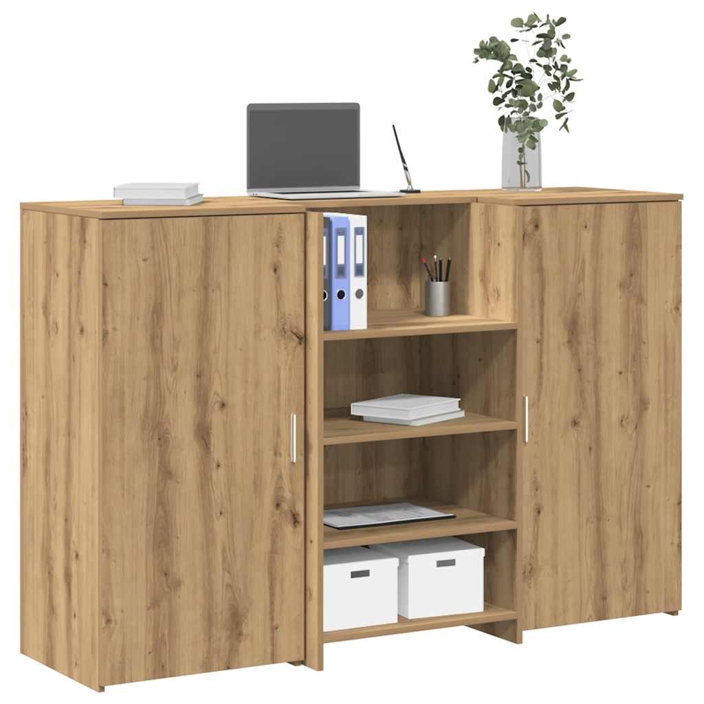 Receptiebalie 155x50x103,5cm bewerkt hout artisanaal eikenkleur is nu te koop bij PeponiXL, paradijselijk wonen!
