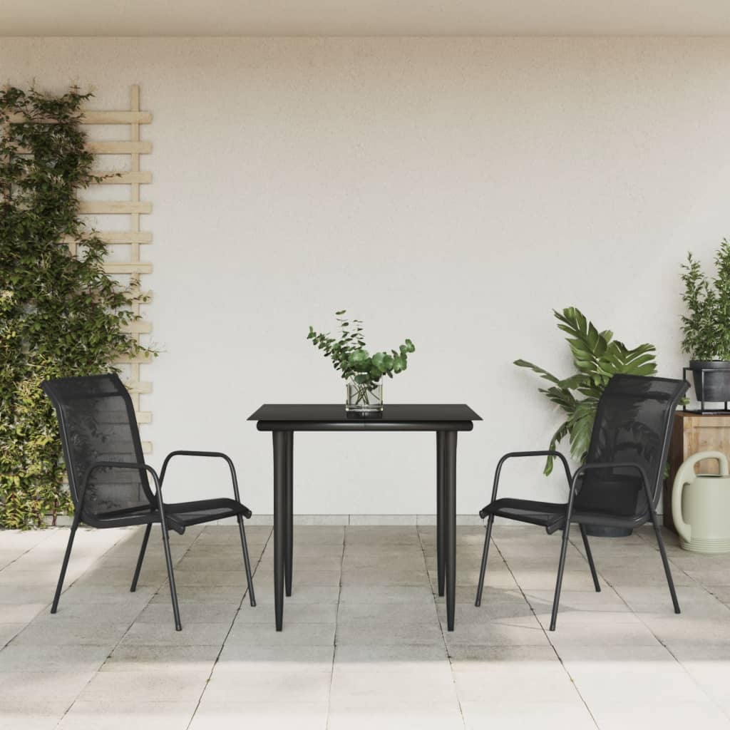 3-delige Tuinset textileen en staal zwart is nu te koop bij PeponiXL, paradijselijk wonen!