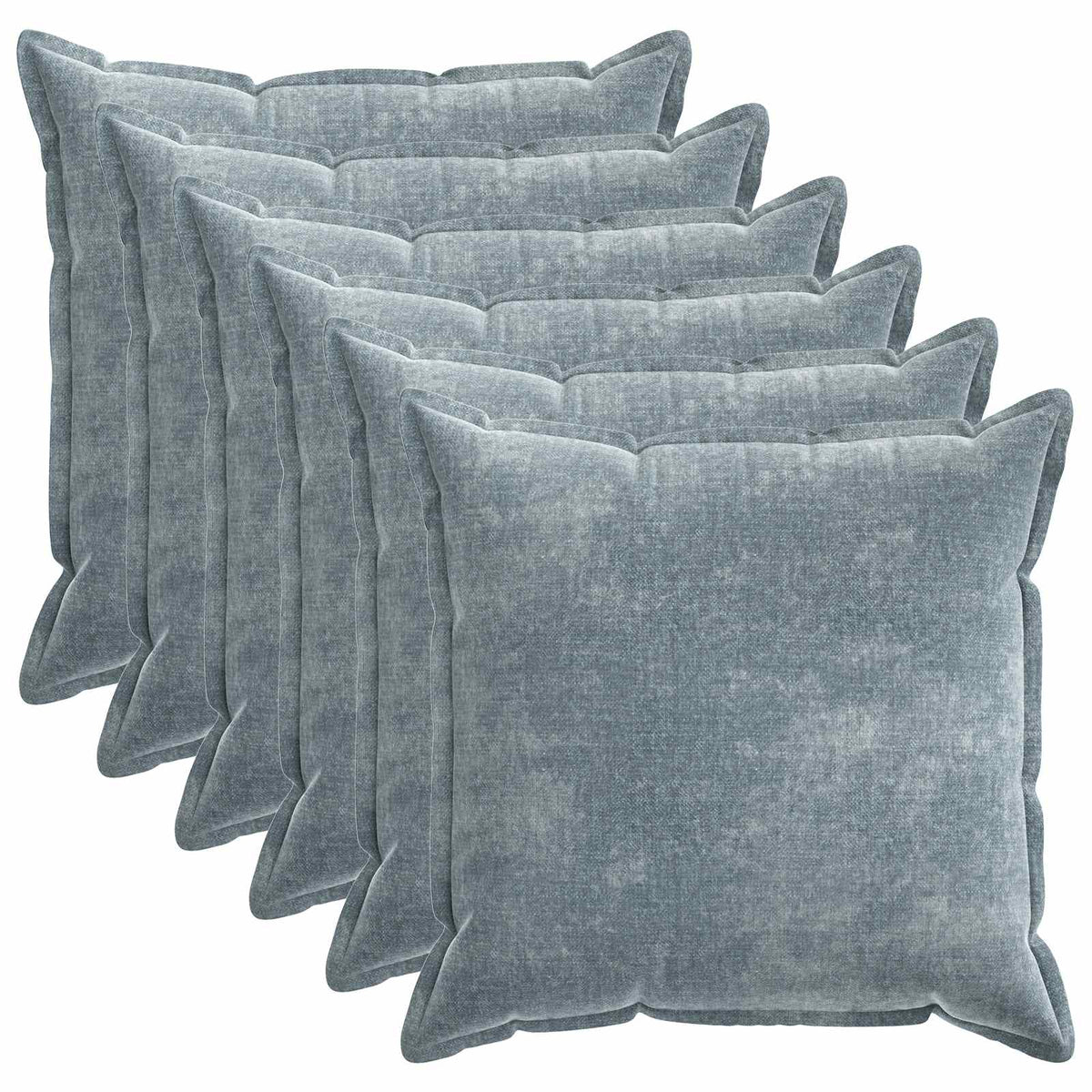 Kussensloop 6 st HOUTEN Lichtblauw 80 x 80 cm Chenille Stof is nu te koop bij PeponiXL, paradijselijk wonen!