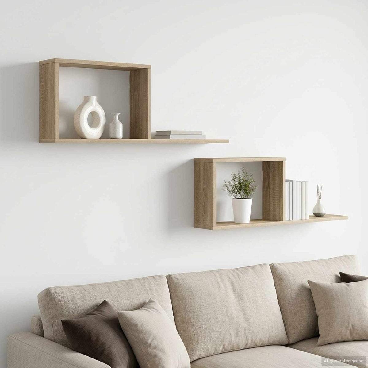 Zwevende schappen 2 pcs Sonoma Eiken 80 x 15 x 30 cm is nu te koop bij PeponiXL, paradijselijk wonen!