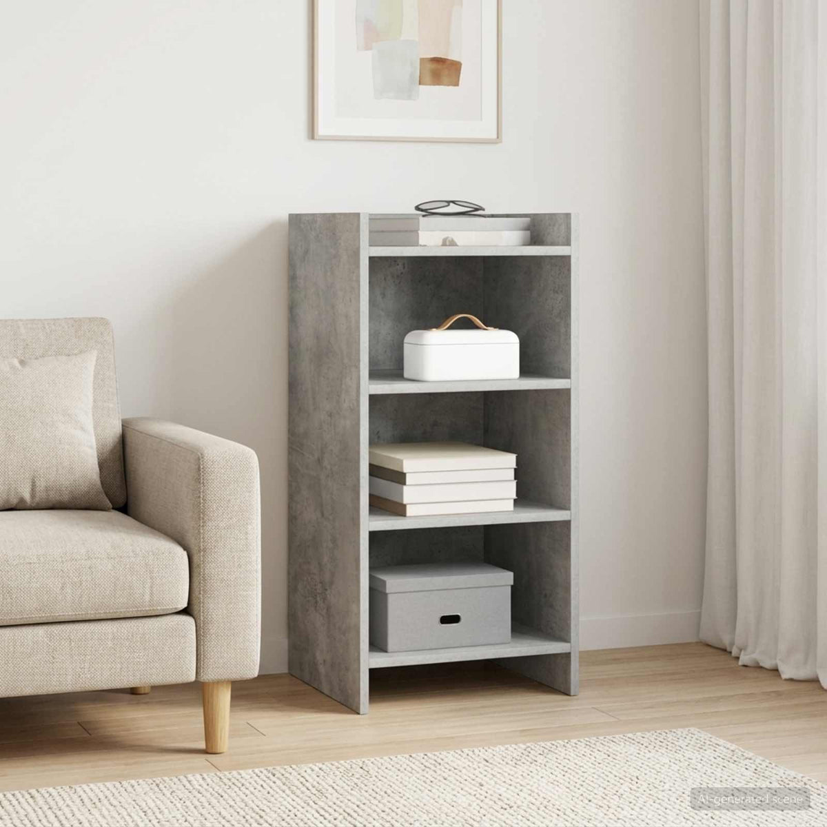 Dressoir Betongrijs 40 x 36 x 80 cm Bewerkt hout is nu te koop bij PeponiXL, paradijselijk wonen!