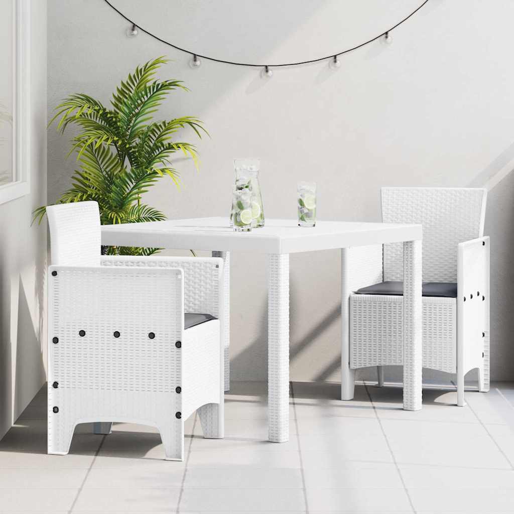Tuin Eetset 3 st Wit Polypropyleen is nu te koop bij PeponiXL, paradijselijk wonen!