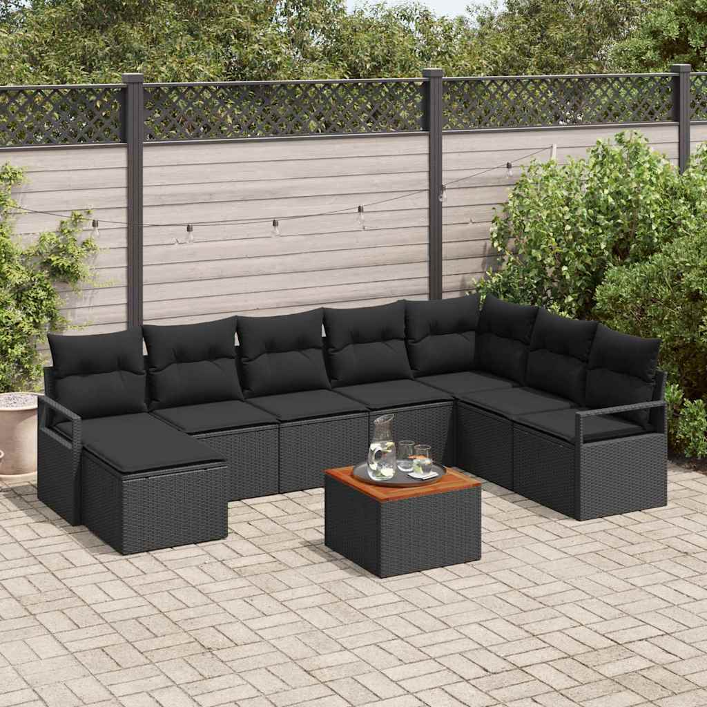 Tuinbankenset met opslag 9 pcs Zwart poly rattan is nu te koop bij PeponiXL, paradijselijk wonen!