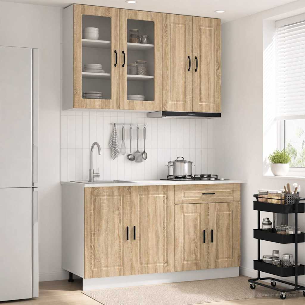 Keukenblok PORTO 4 pcs Sonoma Eiken Bewerkt hout is nu te koop bij PeponiXL, paradijselijk wonen!