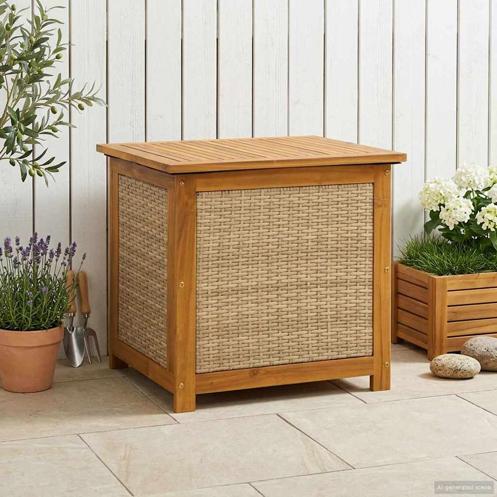 Tuinopslagdoos 185 L Massief Acaciahout 60 x 50 x 56 cm Beige is nu te koop bij PeponiXL, paradijselijk wonen!