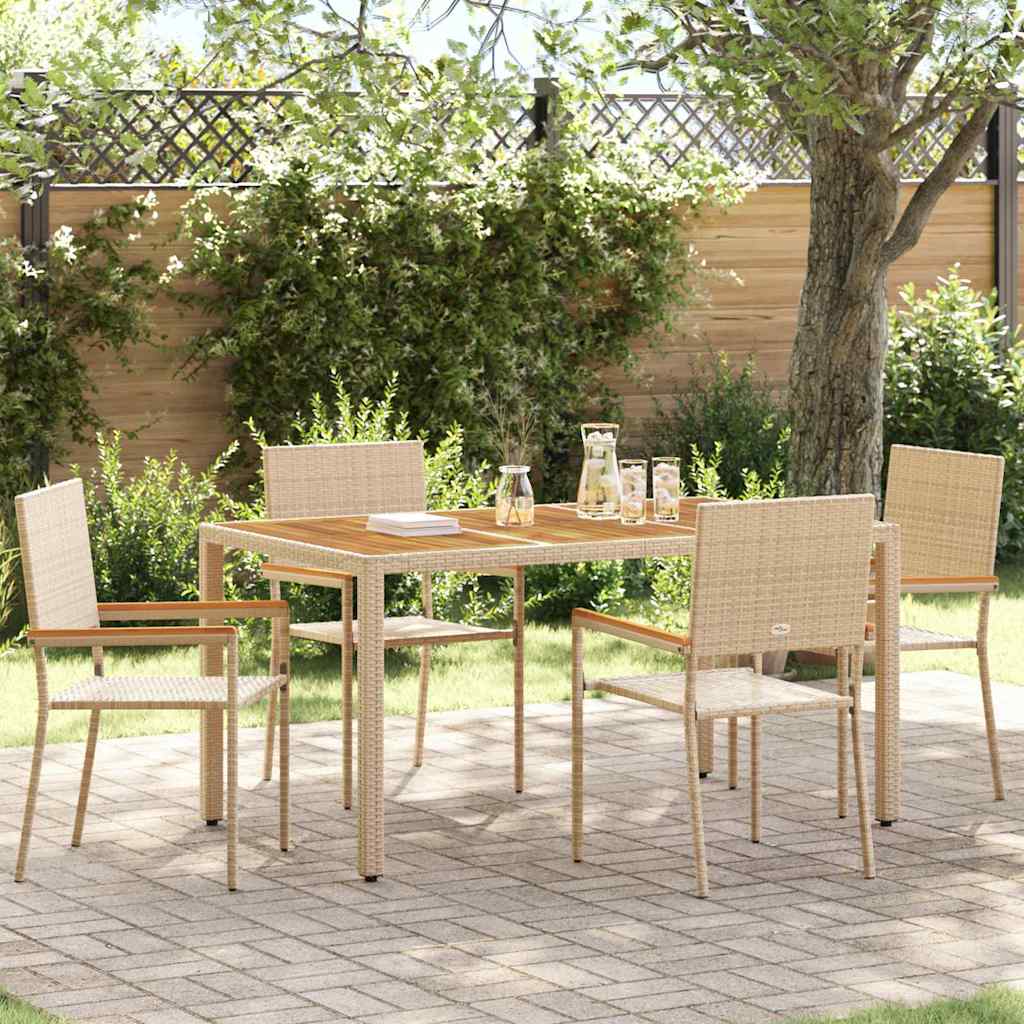 Tuinstapelstoelen 4 pcs Crème en bruin 54 x 56 x 90 cm is nu te koop bij PeponiXL, paradijselijk wonen!