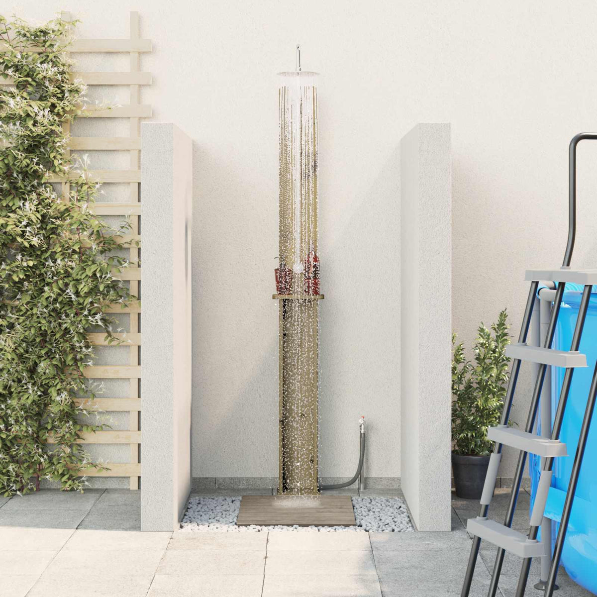 Buitendouche 246 cm Geïmpregneerd dennenhout en roestvrij staal is nu te koop bij PeponiXL, paradijselijk wonen!