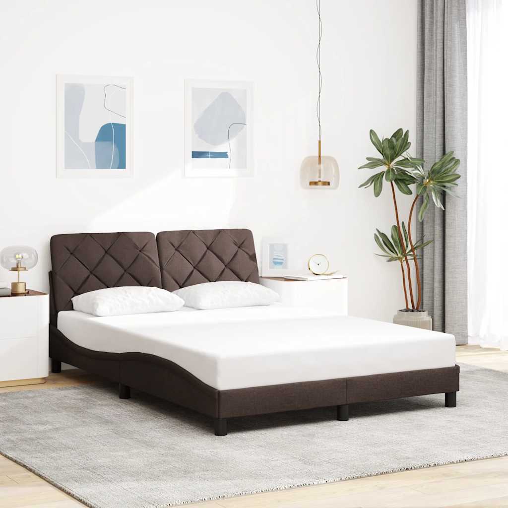 Bedframe zonder matras 120x200 cm stof donkerbruin is nu te koop bij PeponiXL, paradijselijk wonen!