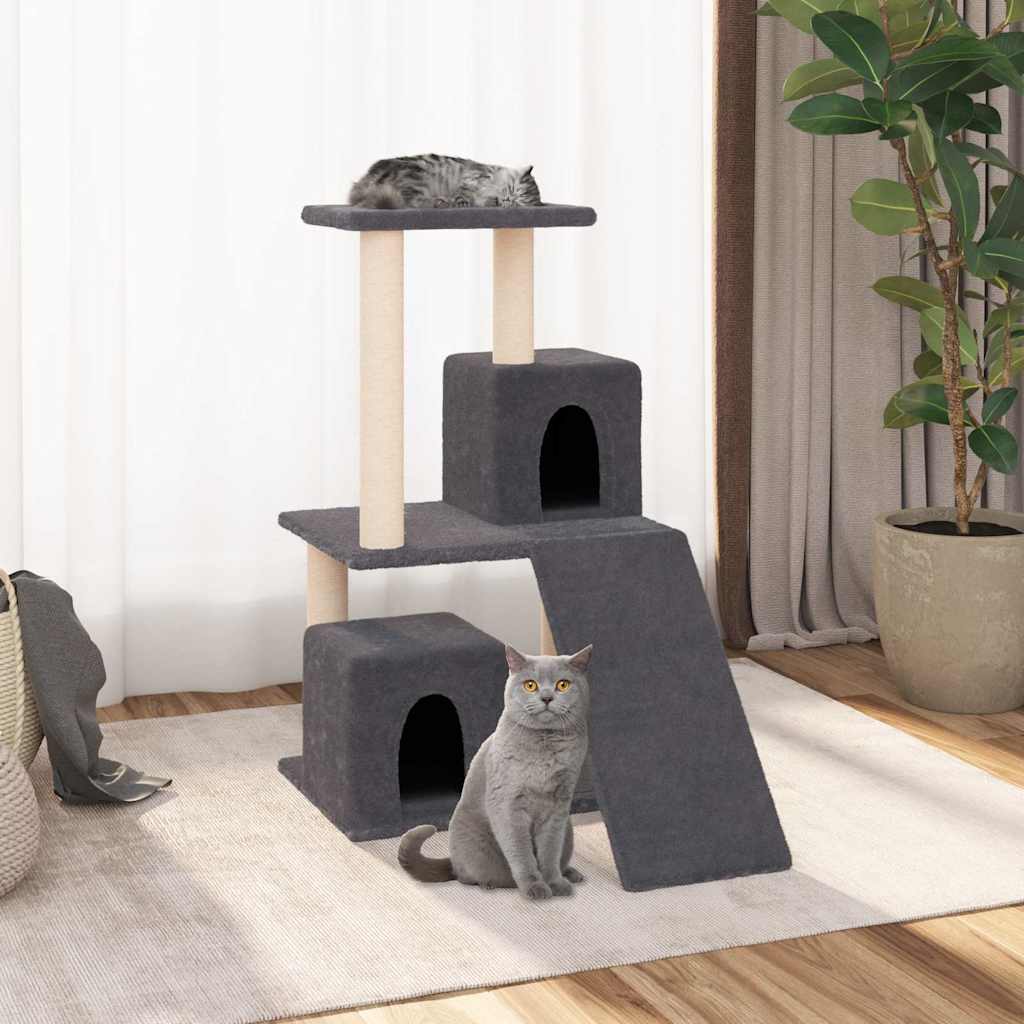 Kattenmeubel met sisal krabpalen 82 cm donkergrijs is nu te koop bij PeponiXL, paradijselijk wonen!