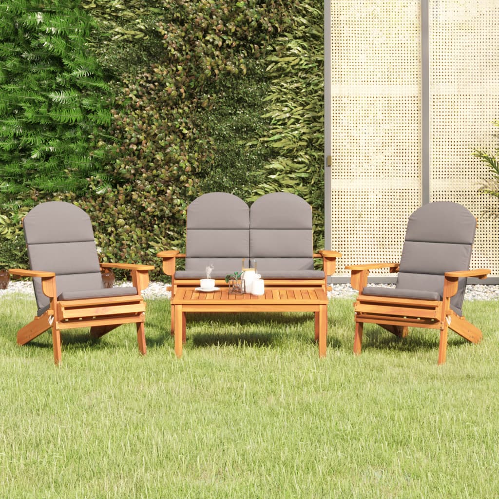 4-delige Loungeset Adirondack massief acaciahout is nu te koop bij PeponiXL, paradijselijk wonen!