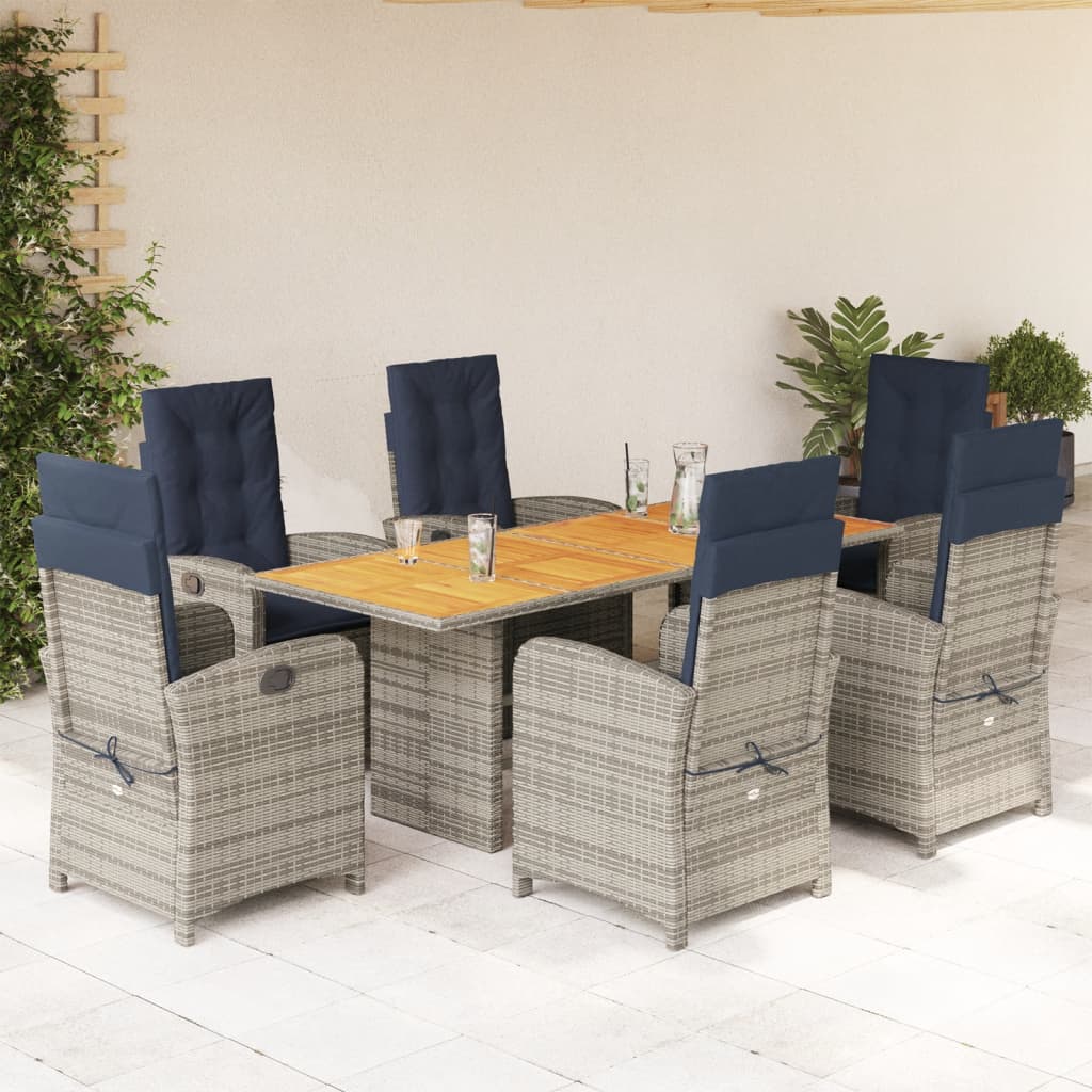 7-delige Tuinset met kussens poly rattan beige is nu te koop bij PeponiXL, paradijselijk wonen!