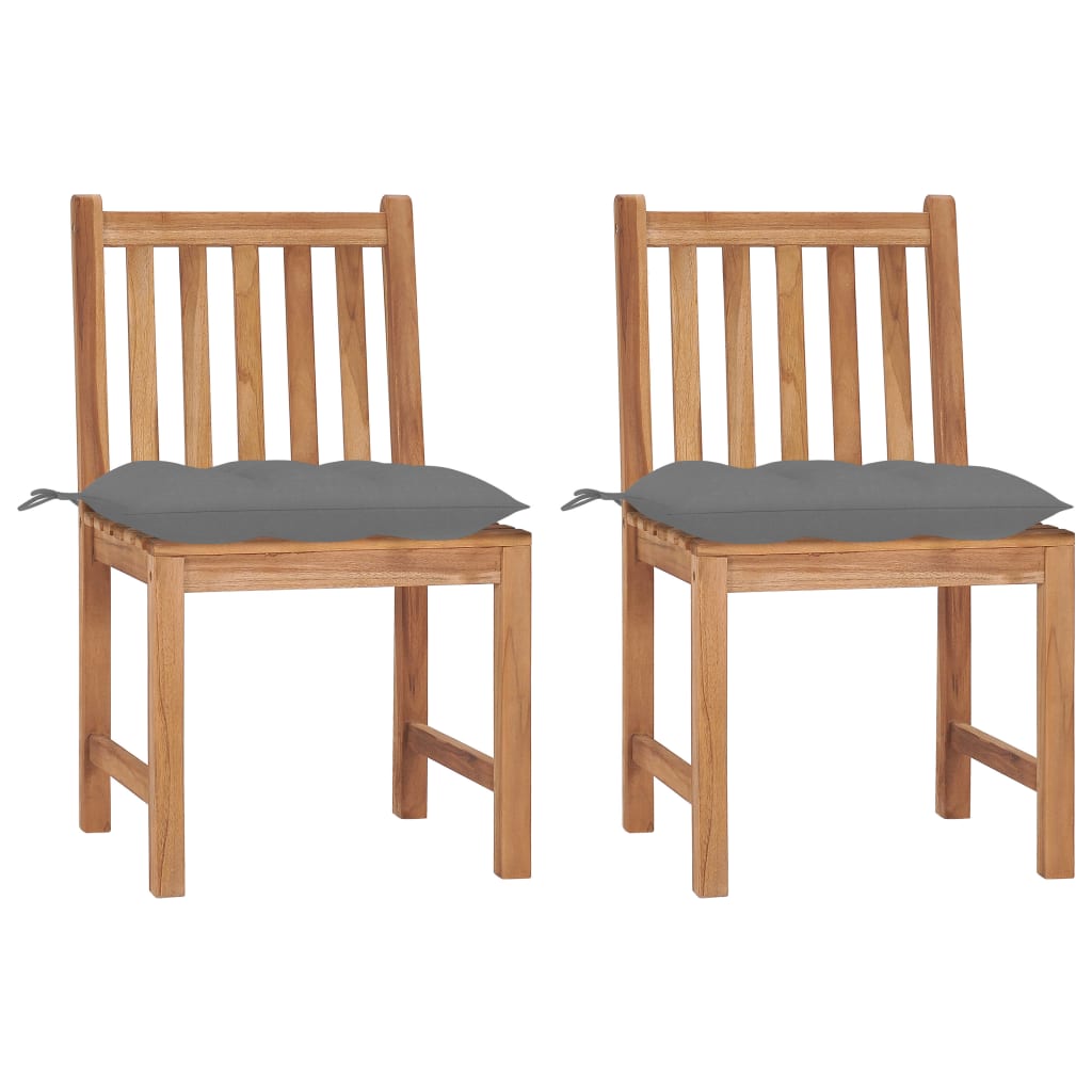 Tuinstoelen 2 st met kussens massief teakhout is nu te koop bij PeponiXL, paradijselijk wonen!