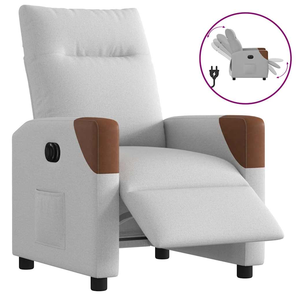 Fauteuil elektrisch verstelbaar stof wolk grijs is nu te koop bij PeponiXL, paradijselijk wonen!