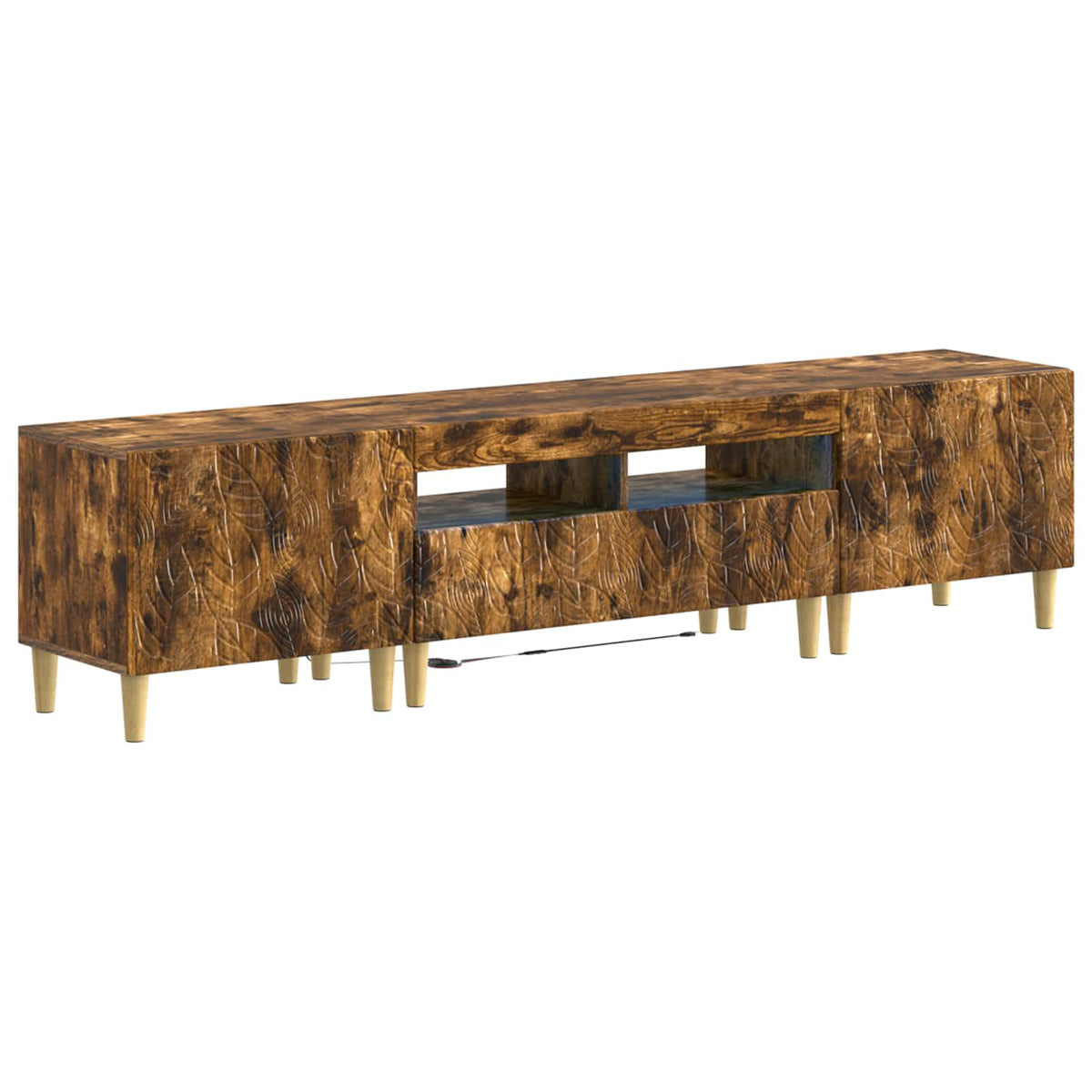 5-delige LED TV-kast Gerookt eiken Bewerkt hout is nu te koop bij PeponiXL, paradijselijk wonen!