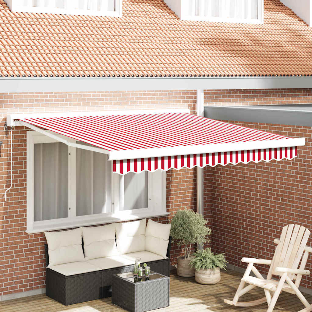 Uitschuifbare luifel Rood en Wit 300 x 250 x 165 cm is nu te koop bij PeponiXL, paradijselijk wonen!