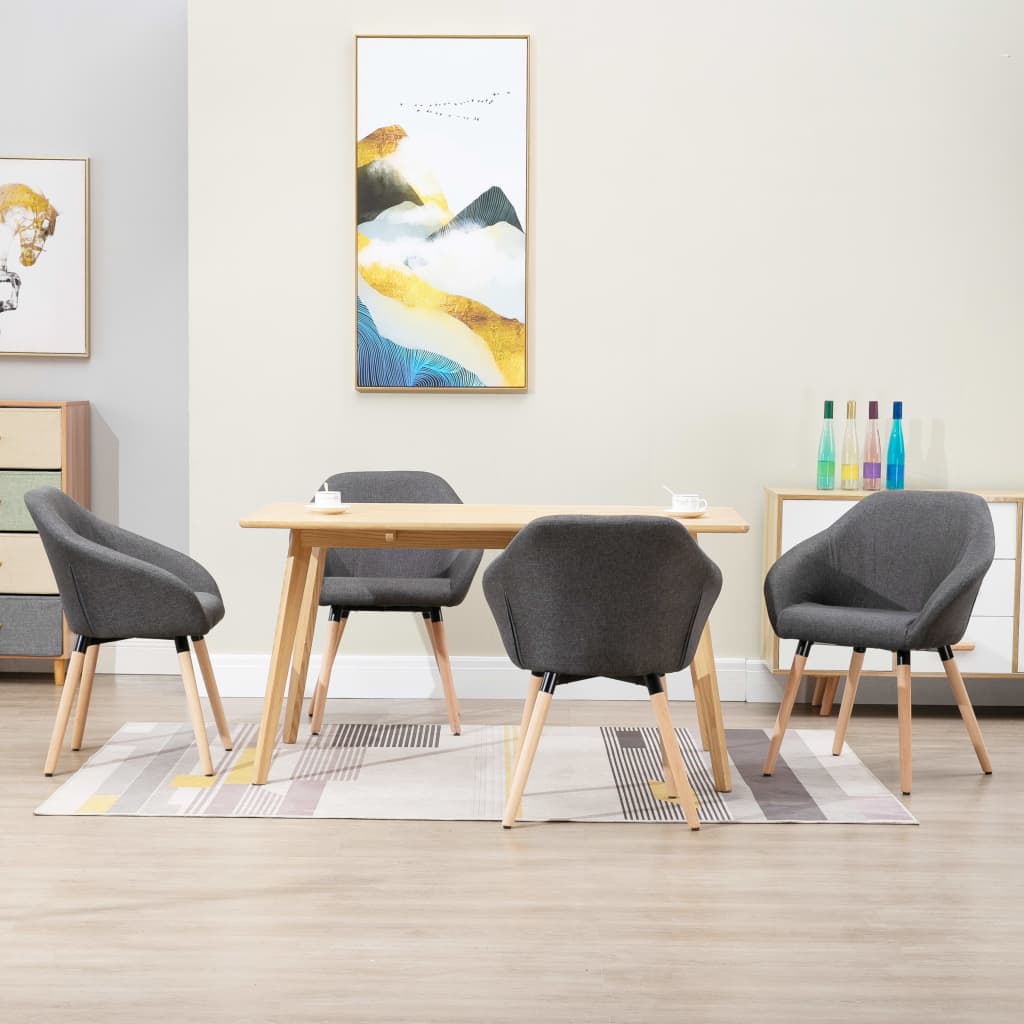 Eetkamerstoelen 4 st stof donkergrijs is nu te koop bij PeponiXL, paradijselijk wonen!