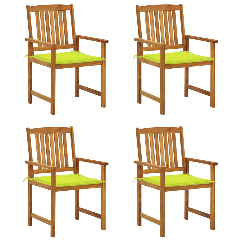 Tuinstoelen 4 st met kussens massief acaciahout is nu te koop bij PeponiXL, paradijselijk wonen!