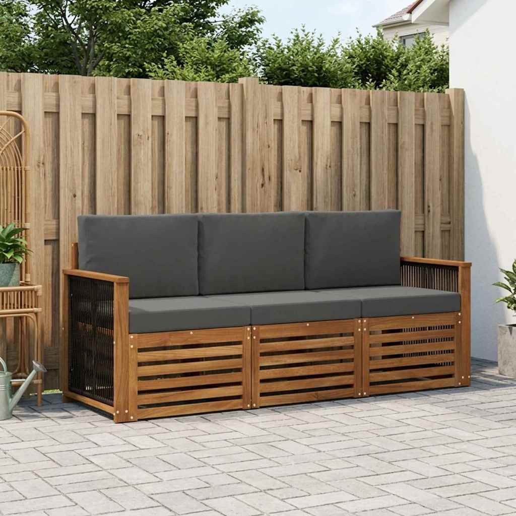 Sofa-Sets met kussen 3 pcs Massief Acaciahout is nu te koop bij PeponiXL, paradijselijk wonen!