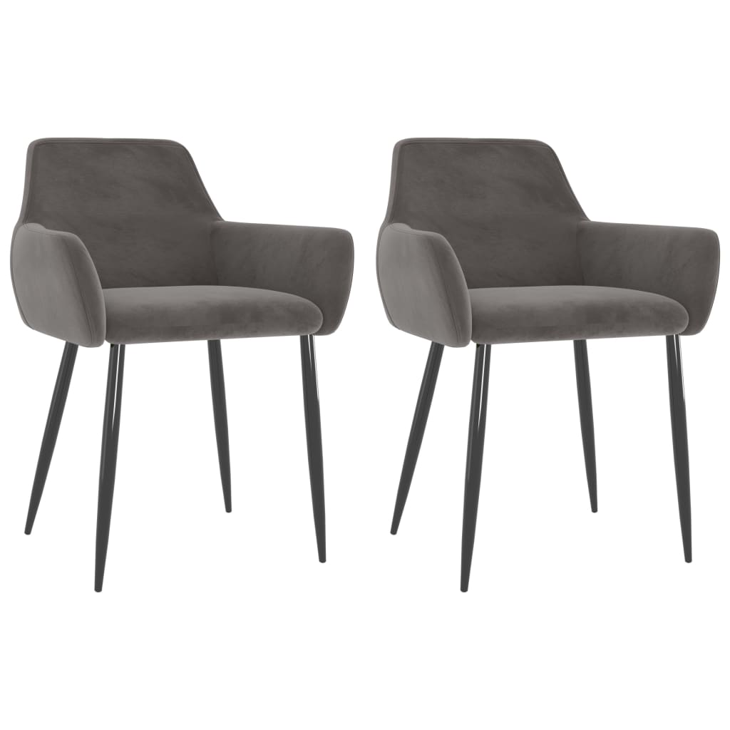 Eetkamerstoelen 2 st fluweel donkergrijs is nu te koop bij PeponiXL, paradijselijk wonen!